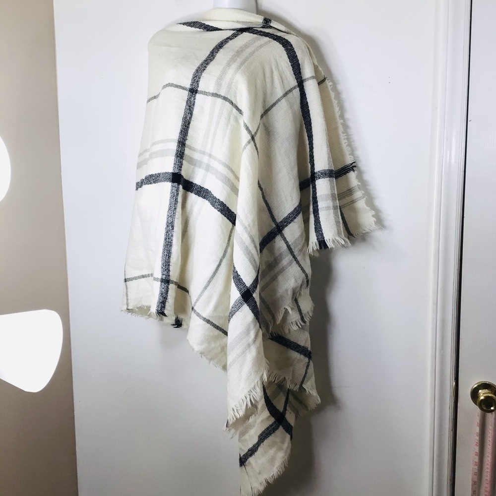 Scarf wrap old navy white black check plaid